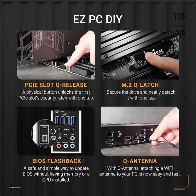 Detalle 2 de ASUS TUF Gaming X870-PLUS WiFi motherboard with Wi‑Fi 7