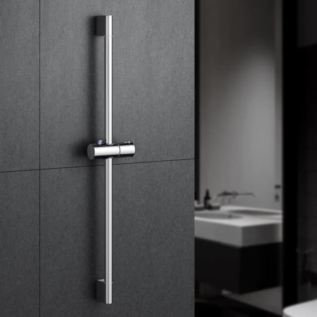 Detalle de Asta doccia saliscendi Morado in acciaio inox, binario cromo regolabile in altezza (70 cm)