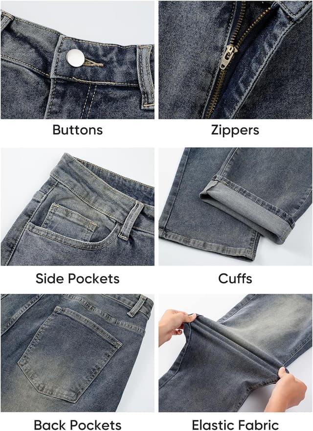 Thumbnail 6 de JMIERR Baggy Jeans Loose Fit 32"