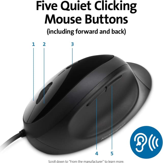 Detalle 1 de Kensington Mouse Ergonomico Pro Fit Ergo USB 3.0