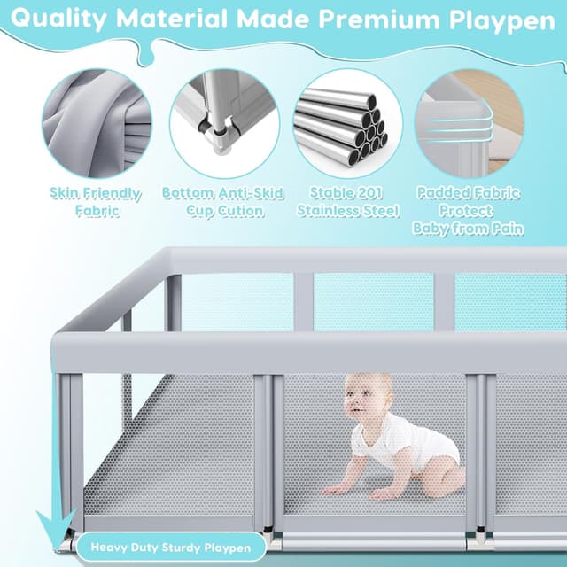 Thumbnail 6 de Fshibila Baby Playpen 74" ×50"
