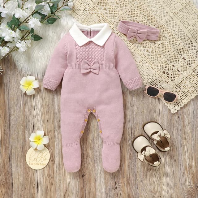 Thumbnail 6 de Hadetoto baby girls knitted romper outfit sets (newborn & infant)