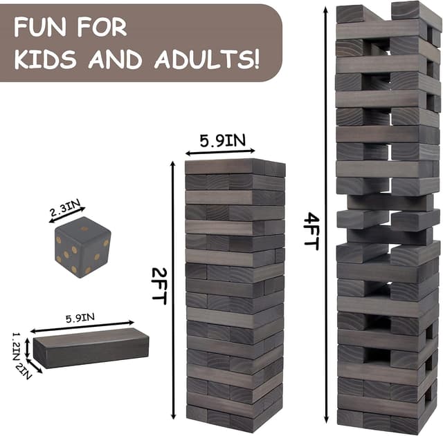 Thumbnail 1 de Juegoal 54-Piece Giant Tumble Tower 54 Pieces