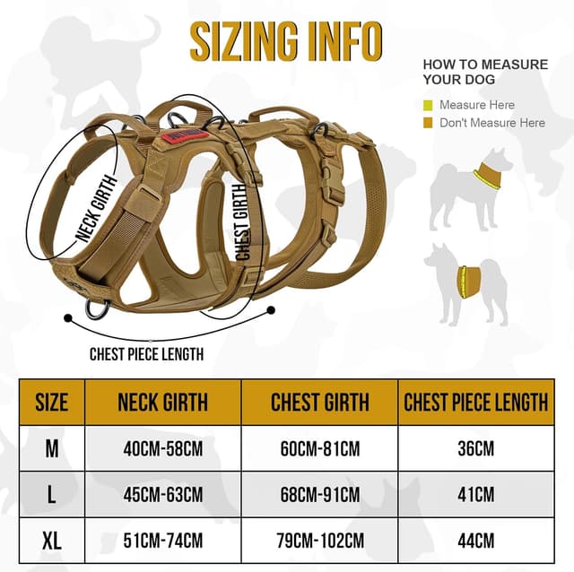 Thumbnail 6 de OneTigris harnais de levage pour chien âgé, tactique de transport (kaki, taille M) avec bretelles amovibles et poignées