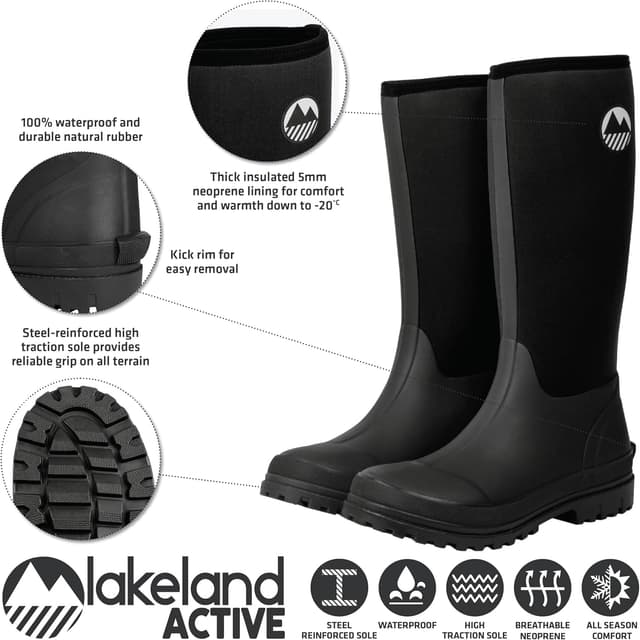 Thumbnail 3 de Lakeland Active Rydal Neoprene Insulated Knee-High Wellies