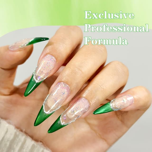 Detalle de Senvenski Gelatina Vetro Cat Eye con bacchetta magnetica semipermanente Giada Verde (15 ml)