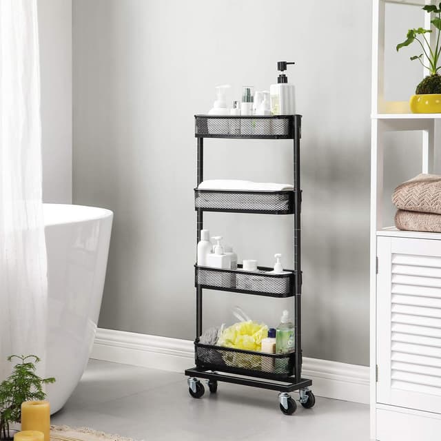 Detalle de SONGMICS Carro de 4 Niveles para Espacios Pequeños 🛒