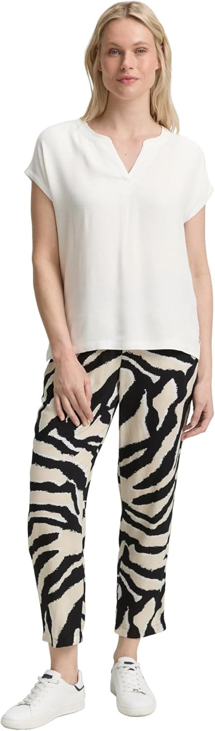 Detalle de TOM TAILOR 1046435 T-Shirt Donna a maniche corte con spacchi laterali