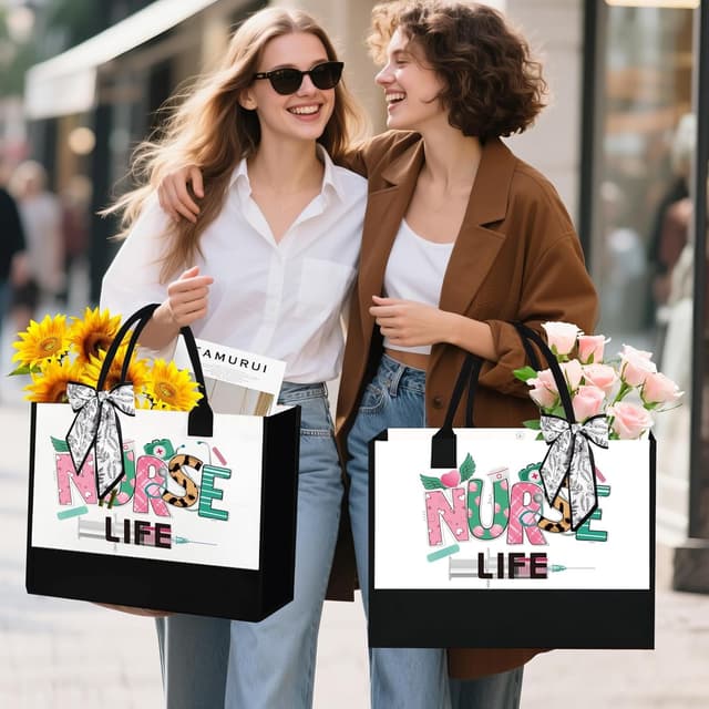 Detalle de SHXWELL Nurse Gifts for Women – Nurse Appreciation Gift Set with Canvas Tote Bag for RN Graduation, Nurses’ Week & Christmas