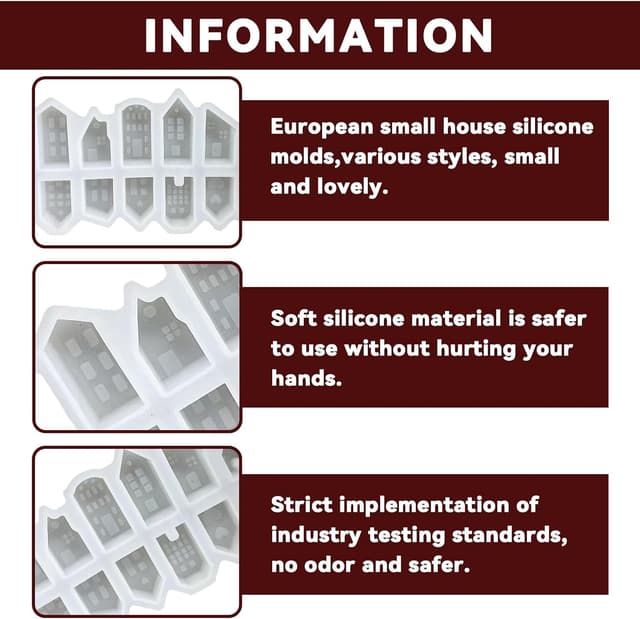 Thumbnail 2 de Jisrcha Silikonformen Gießformen Häuser 12er Set