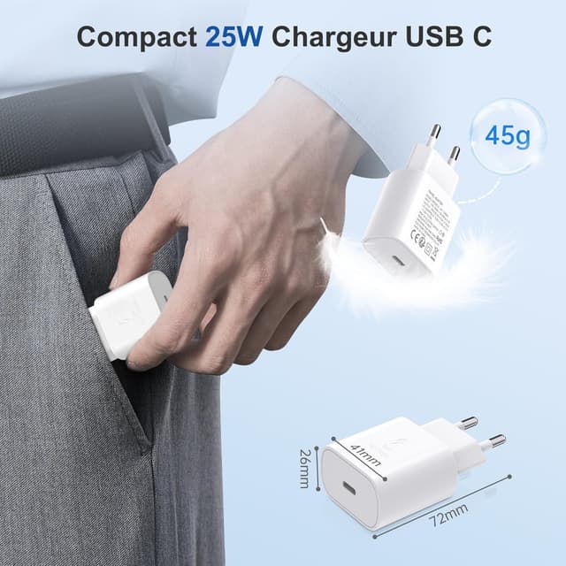 Detalle 2 de YISH Chargeur USB C 25W