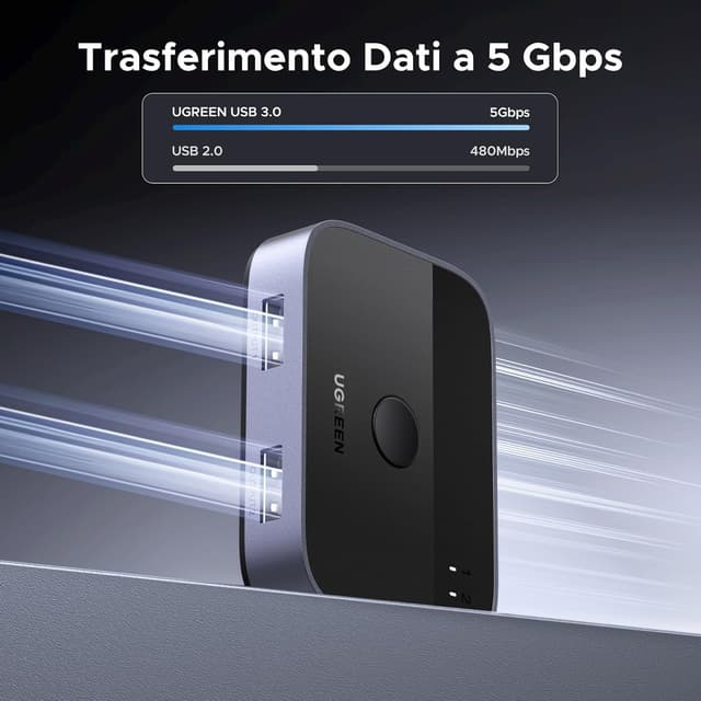 Thumbnail 2 de UGREEN Switch USB 3.0 KVM 5 Gbps 2 porte