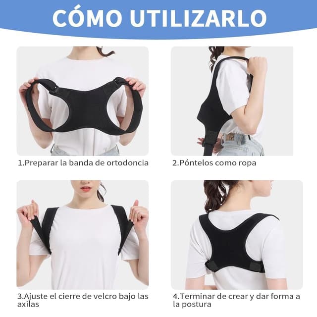 Thumbnail 5 de Corrector Postura Espalda Para Mujer Y Hombre,Para Alivio Del Dolor De Espalda,Cuello,Hombros Y Cervicales,Corrector De Postura Para,Invisible Transpirable Corregir Fajas Para Espalda (negro25101302)