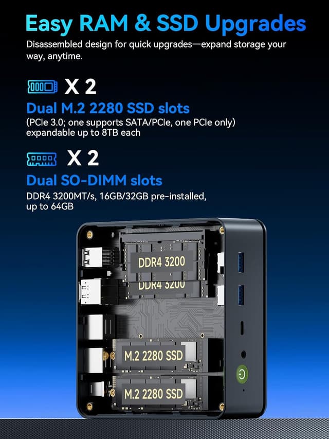 Thumbnail 4 de GMKtec M5 Ultra Gaming Mini PC Ryzen 7 7730U 16GB