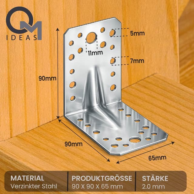 Detalle 2 de OMIDEAS Winkelverbinder mit Sicke 90 x 90