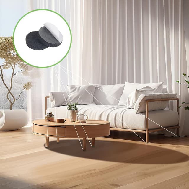 Thumbnail 6 de Selbstklebende Filzgleiter für Stühle (172 Stück, 19 mm & 25 mm, schwarz) – quadratisch & rund