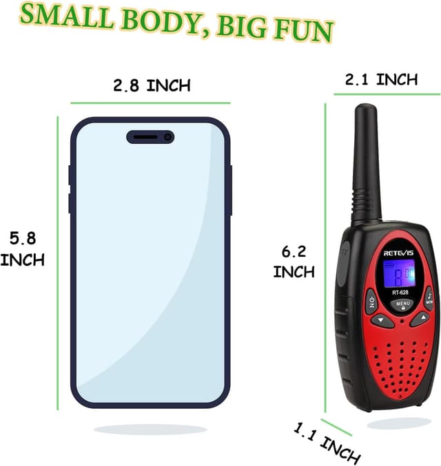Thumbnail 3 de Retevis RT628 walkie talkies 6.2in