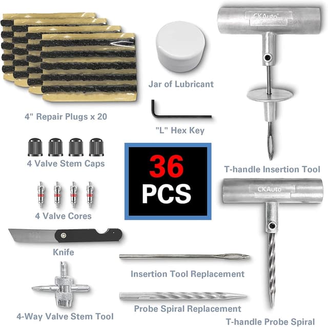 Detalle 2 de CKAuto Universal Tire Repair Kit 36 Pc