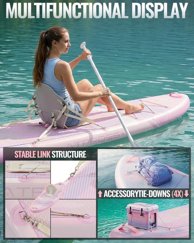 Thumbnail 6 de ATPROSS 11'6" x 35" Inflatable Paddle Board (450 lbs capacity) with SUP Accessories Kit & Backpack