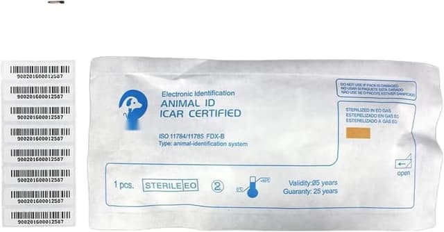 Detalle de TAEING Pet Mikrochips 134,2 kHz (FDX-B, ISO11784/11785) Mikrochip-Set für Hunde und Katzen