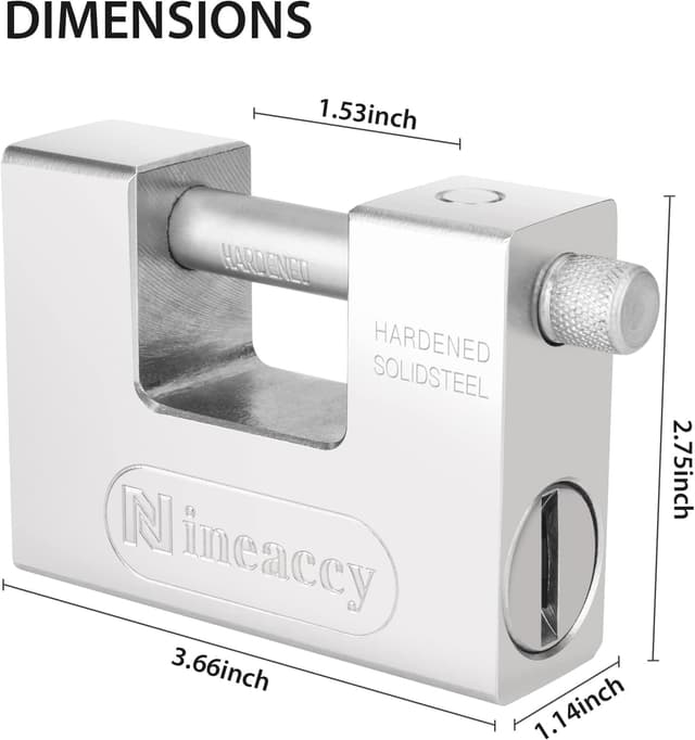 Detalle 2 de Nineaccy super heavy duty padlock lock 1.1KG