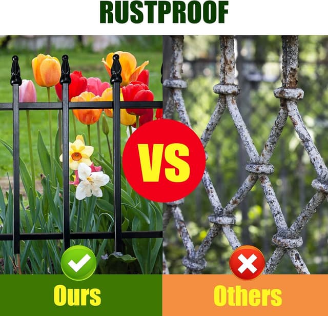 Detalle 2 de Thealyn Metall Dekorativer Gartenzaun – 57 × 45 cm, 5 Paneele, 2,8 m Gesamtlänge (faltbar)
