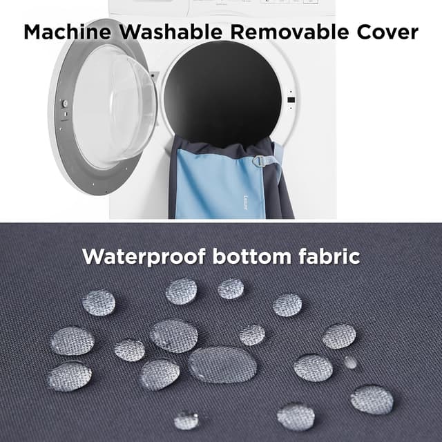 Detalle de Lesure Dog Car Seat for Medium Dog (Waterproof Booster) with Storage Pockets, Clip-On Leash & Memory Foam Filling – Tornado, 58x56x33cm