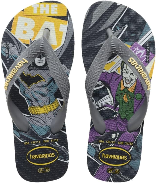 Detalle de Havaianas Kids Top Herois DC infradito unisex per bambini e ragazzi, grigio acciaio