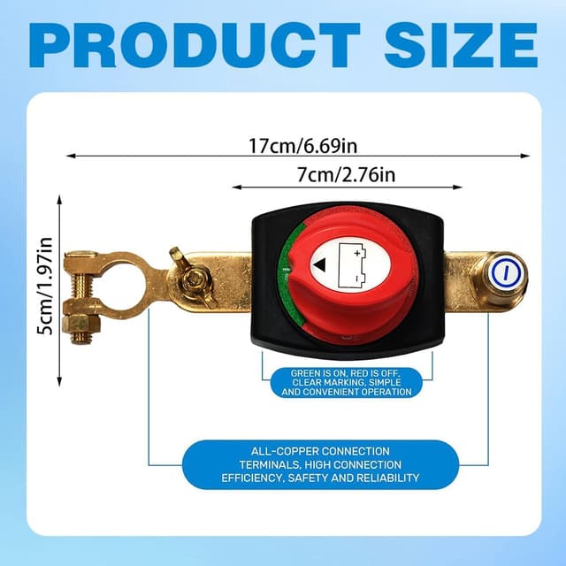 Detalle 2 de Batteriehauptschalter 180° 12–48V 275A