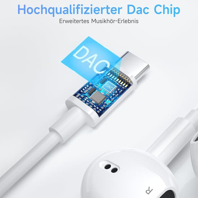 Thumbnail 6 de suohong iPhone 17 Air USB‑C Kopfhörer mit Kabel (MFi-zertifiziert) – In‑Ear mit Mikrofon und Lautstärkeregler