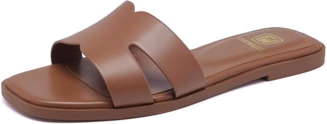 Detalle de Women’s Flat Slide Sandals with Memory Foam Insole and Slip-Resistant TPR Outsole