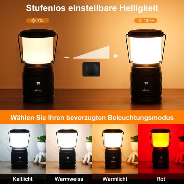 Detalle 2 de Tavaler Campinglampe 8000 mAh mit USB-C