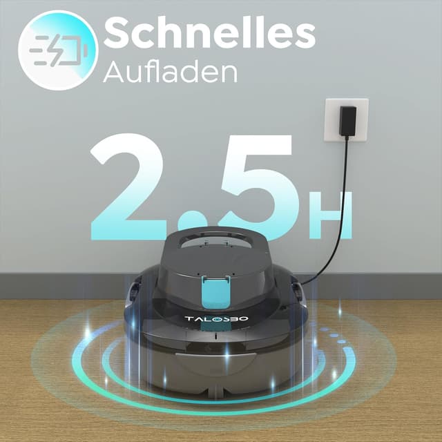 Thumbnail 6 de TALOSBO (2026 Upgrade) S1PRO Poolroboter – Akku-Poolsauger mit Selbsteinparkfunktion, bis 120 Min Laufzeit für Flachböden bis 100 m²