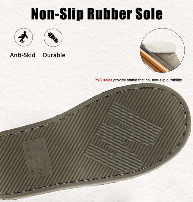 Detalle 2 de Coswind pantofole invernali unisex con memory foam e suola antiscivolo