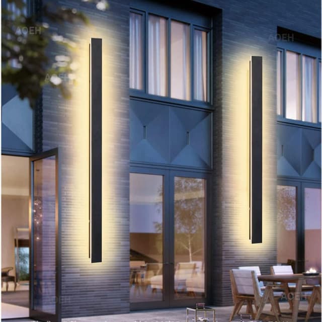 Detalle de Outdoor Wall Lights LED Black Long Sconce 115 cm 40W