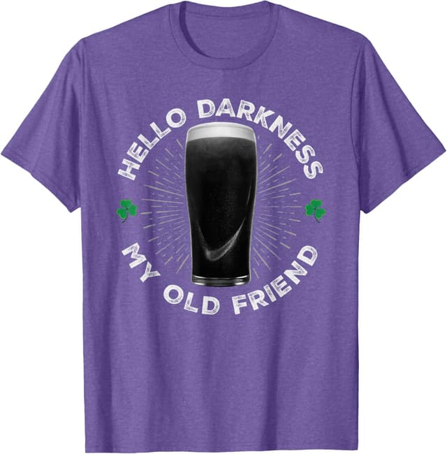 Detalle de Maglietta divertente “Hello Darkness My Old Friend” per San Patrizio