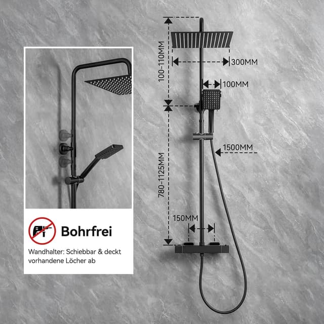 Thumbnail 5 de Auralum Thermostat Duschsystem mit 30 cm Regendusche