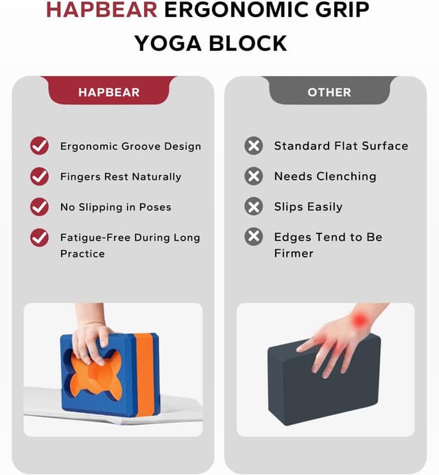 Detalle de HAPBEAR yoga blocks 23×15×7.5cm EVA foam