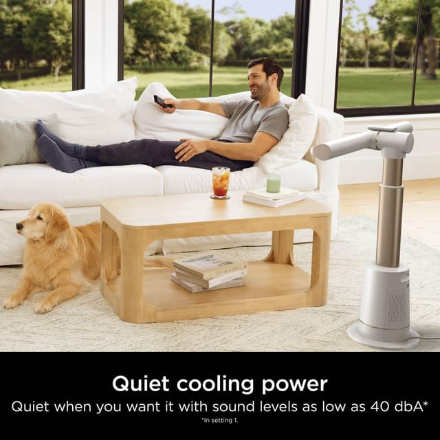 Detalle de Shark TurboBlade Bladeless Tower Fan TF200SUKWH – quiet 10 speeds, 180° oscillation and remote control