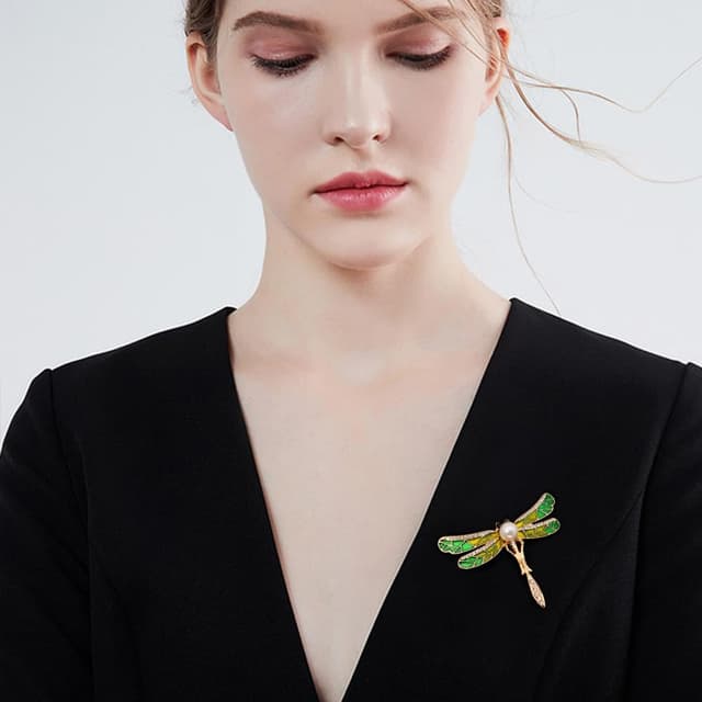 Detalle de Tidefire Insekten-Kristallbrosche (Biene, Libelle, Schmetterling) als Strass-Anstecknadel für Damen