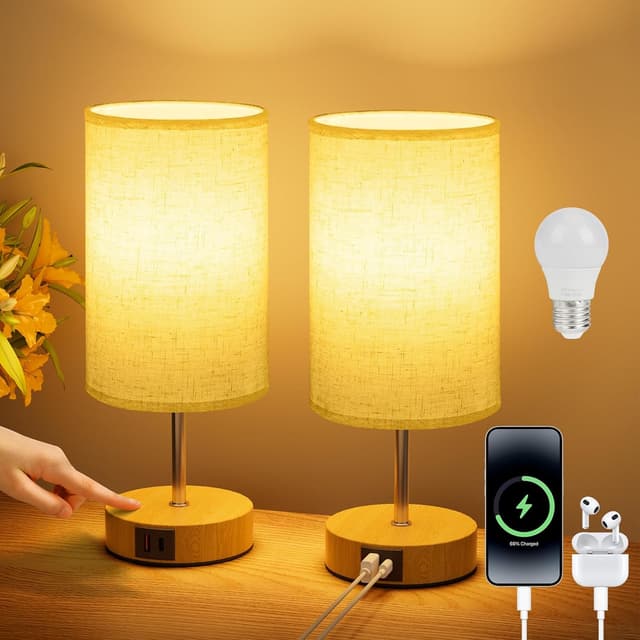 Detalle de Suright bedside lamps, 3 way touch