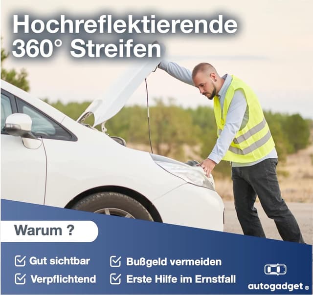 Thumbnail 4 de 2X Gilet di Sicurezza Auto 2026 Giallo ISO20471