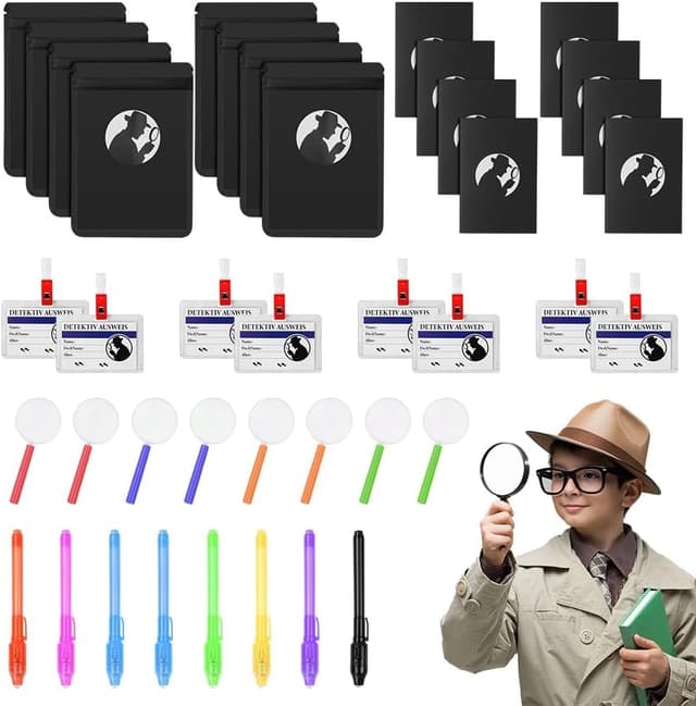 Detalle de Kit de détective espionnage pour enfants OSDUE – 56 pièces avec stylo secret et carnet