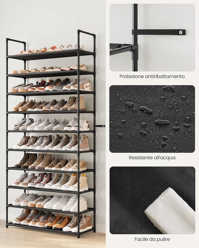 Thumbnail 6 de SONGMICS Scarpiera 10 ripiani 28 x 83 x 173 cm