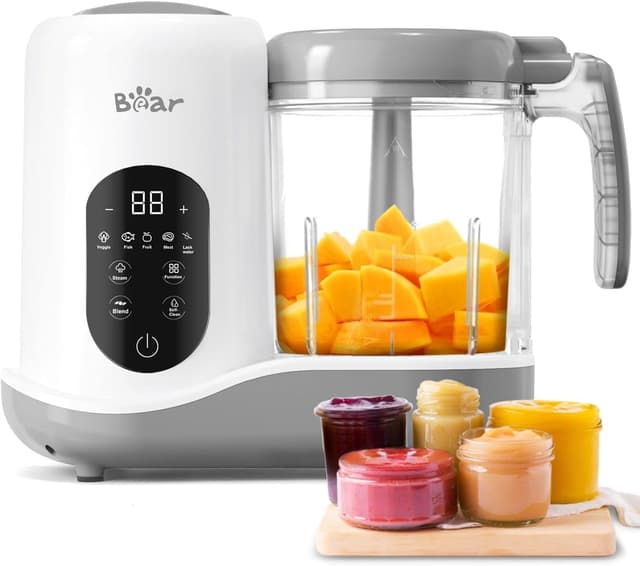 Imagen de Bear Babynahrungszubereiter,Eine Stufe Baby Food Maker Dampfgarer Mixen,Automatisches Kochen & Zerkleinern,Babybrei Zubereiter mit Selbstreinigungsfunktion,Weiß en OfertitasTOP