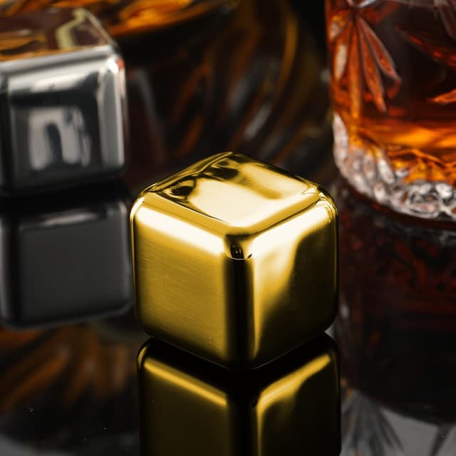 Thumbnail 3 de Whisky Steine – 2 große Edelstahl Würfel 4 cm