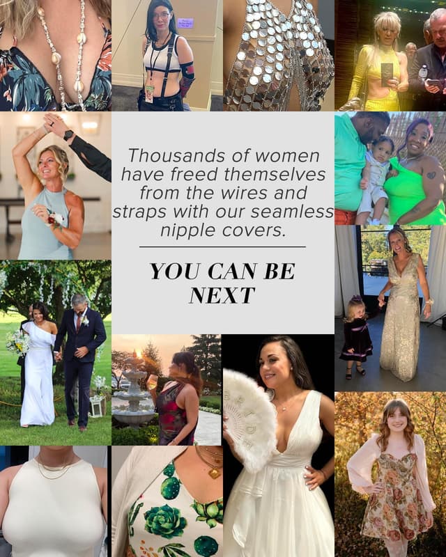 Detalle de VOCH GALA Nipple Covers (2 Pairs) Seamless & Sheer Reusable Silicone Nipple Pasties