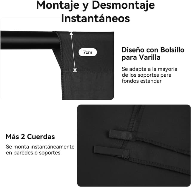 Thumbnail 4 de Heysily Fondo Fotografía Negro 1,5x2m