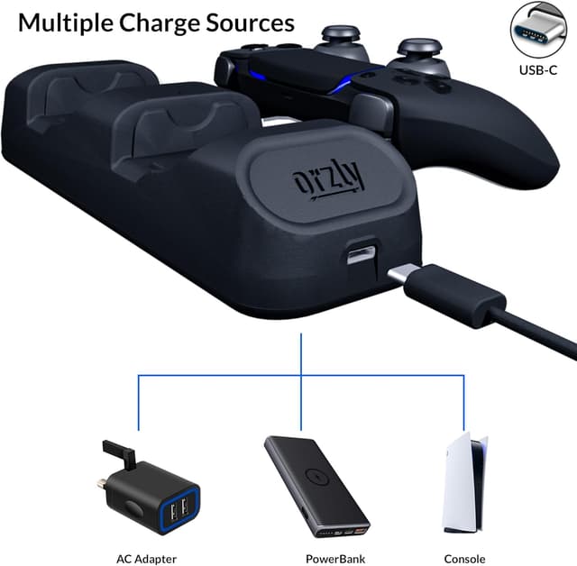 Detalle de Orzly PS5 Controller Charging Station — Twin Dock