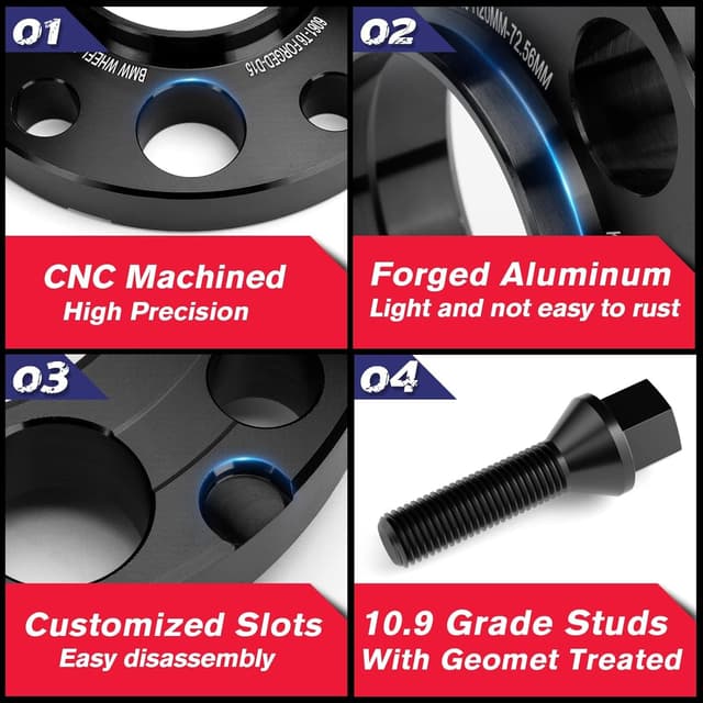 Detalle 2 de KSP Hubcentric Wheel Spacers (5x120, 20mm) M12x1.5 for 72.56mm Hub Bore